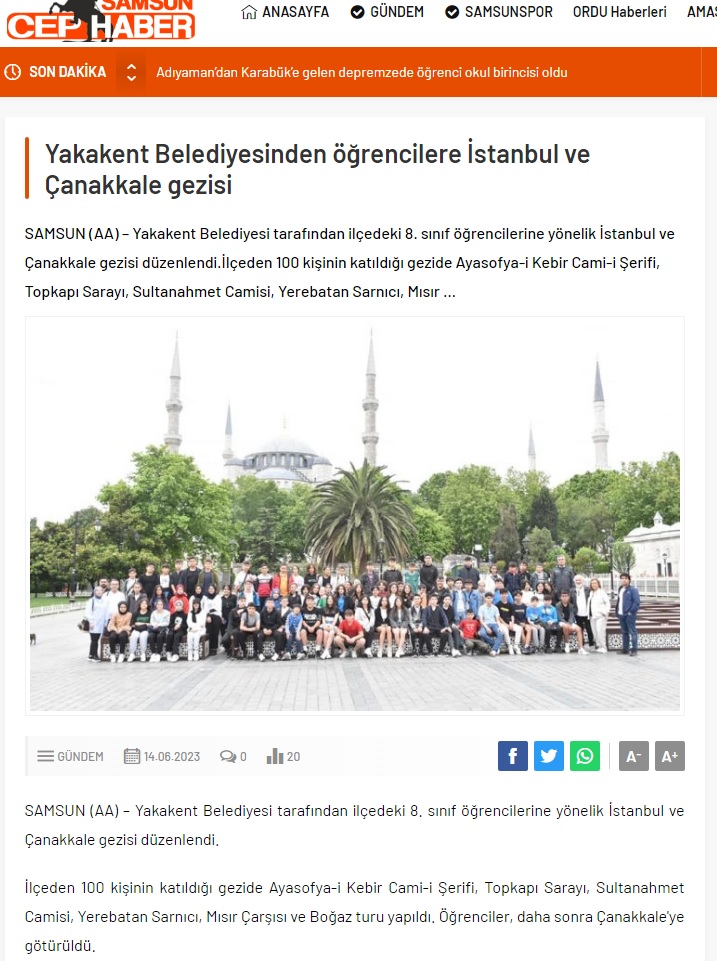 Yakakent Belediyesi Öncülüğünde Bu Yıl 6. sını Gerçekleştirdiğimiz İstanbul Çanakkale Turu Düzenlendi