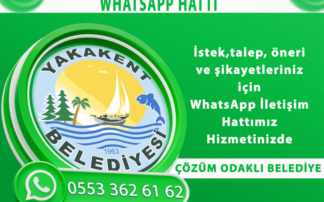Kıymetli Yakakent’li hemşehrilerim; sizlere daha hızlı hizmet ulaştırmak adına Yakakent Belediye Başkanlığımız #Whatsapp hattı oluşturmuştur.