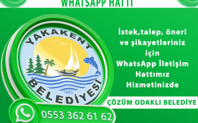 Kıymetli Yakakent’li hemşehrilerim; sizlere daha hızlı hizmet ulaştırmak adına Yakakent Belediye Başkanlığımız #Whatsapp hattı oluşturmuştur.